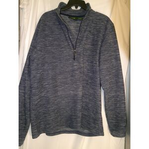 Vintage Stillwater Supply Men's Heathered Navy Quarter-Zip‎ Pullover Fleece L